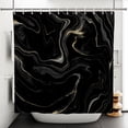 thumbnail image 5 of LFEEY Black Gold Abstract Marble Shower Curtain, Waterproof Fabric Machine Washable with Hooks for Bathroom, 72x84 inch, 5 of 5