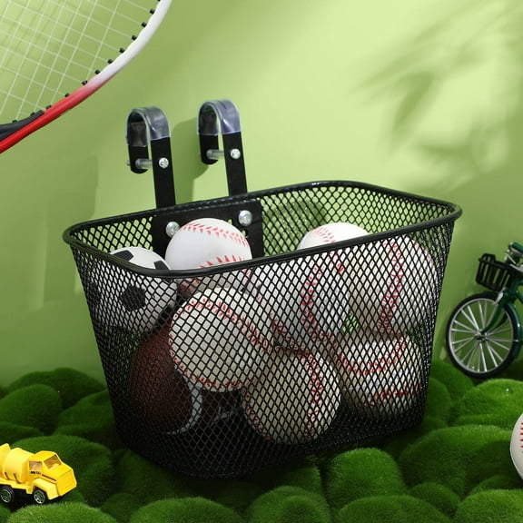 SEWCHICS Universal Front Bike Basket with Black Mesh Design, Sturdy and Stylish, Easy to Install, 14.5x10.5x9.5 Inches Storage