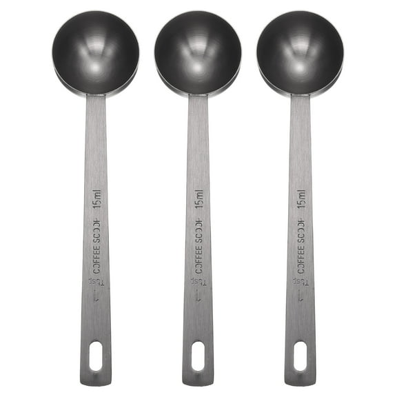 Uxcell 3pcs Single Measuring Spoon 1tbsp (3tsp, 15ml) Stainless Steel Spoon, Black
