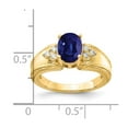thumbnail image 2 of Primal Gold 14 Karat Yellow Gold 8x6mm Oval Sapphire and Diamond Ring, 2 of 3