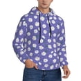 thumbnail image 2 of Kdxio Daisies Flowers Print Mens Casual Hooded Collar Drawstring Hoodies Pullover Sweatshirts Casual Long Sleeve Shirts-XX-Large, 2 of 7