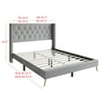 thumbnail image 4 of Home Design Homer Twin Diamond Tufted and Nailhead Trim Velvet Wingback Platform Bed Frame for Adult, Silver Gray, Easy Assembly, 4 of 8