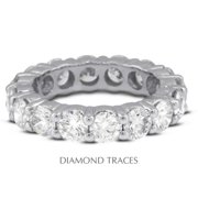 Diamond Traces UD-EWB100-9524 14K White Gold 4-Prong Setting 1.11 Carat Total Natural Diamonds Classic Eternity Ring