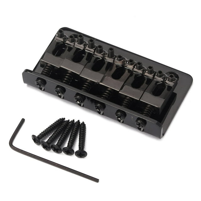 Baohd Electric Guitar Hardtail Bridge With Screws and Wench 6-Strings Replacement Part Stable Saddle Bridges Bass Children Beginners