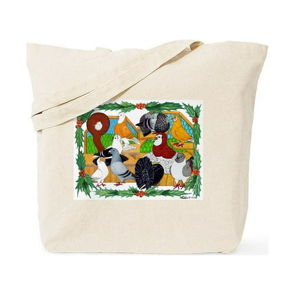 CafePress - Christmas Pigeons Tote Bag - Unisex Canvas Tote Bag, Beige, 1-Piece