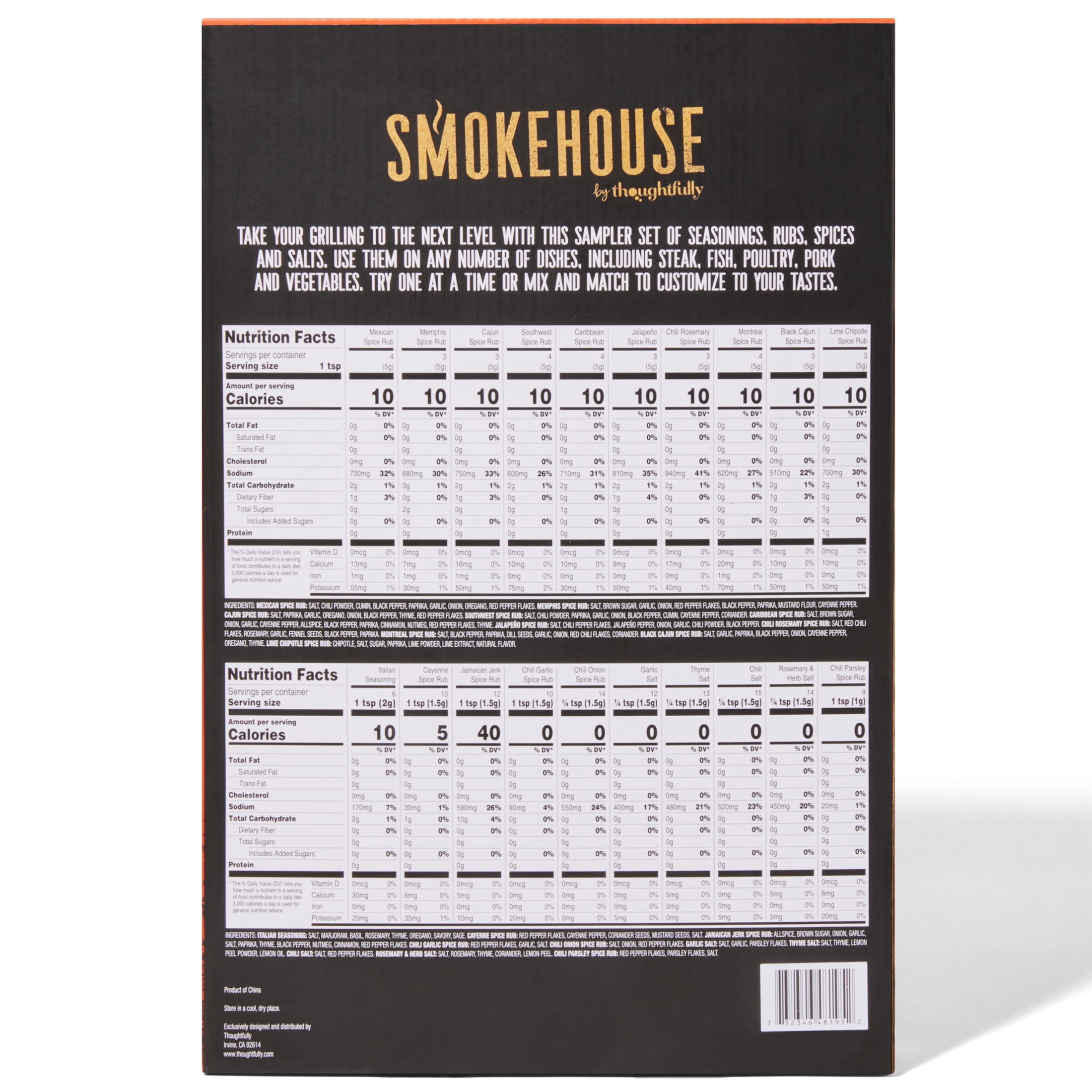 Smokehouse by Thoughtfully Ultimate Grilling Spices and Seasonings Set, 20 Count