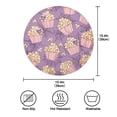 thumbnail image 3 of 15.4" Round Placemat Set of 4 Polyester Fabric Place Mats Non-Slip Dining Kitchen Table Mats for Kitchen Party Decor Pastel Violet Popcorn, 3 of 5
