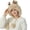 1-Beige4282, variant on XIAOCHA Antler‑Accent Fur‑Trim Trapper for Women Solid Party Fall‑Winter Headwrap,Grey