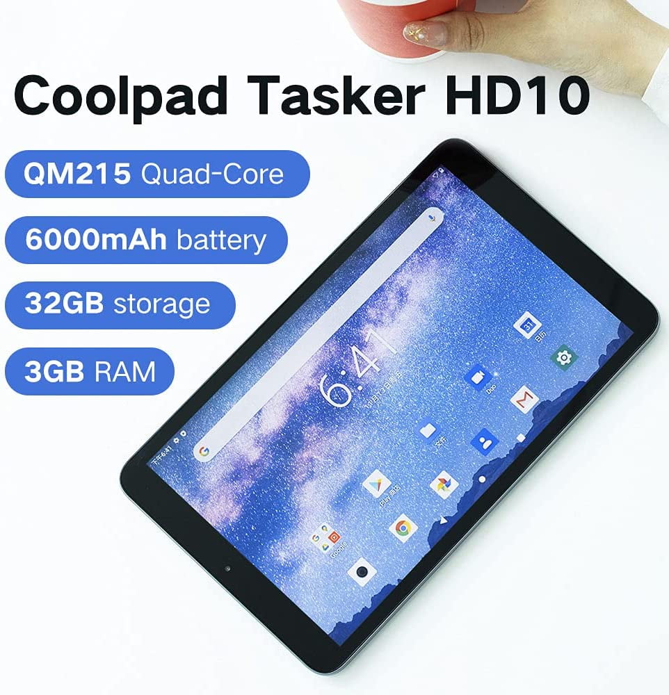 Coolpad Tablet 10" HD Android 10 Tablet, Qualcomm 64bit Processor, Drop Protection, 32GB Storage, 3GB Quick Charge 3.0, Medieval Gray, 3667AT ( Tasker 10" 3GB/32/GB) w/ Protective Case - Walmart.com