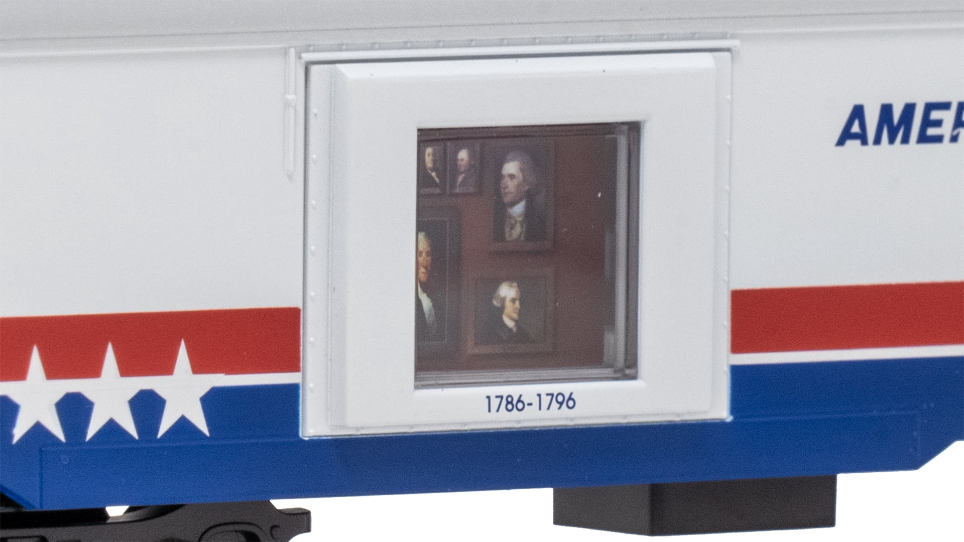 Bachmann Trains - LIMITED EDITION AMERICAN FREEDOM TRAIN CARS with LIGHTED DISPLAYS -EXHIBIT CAR #101 1776-1796 - HO Scale