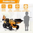 thumbnail image 4 of 24V JCB Ride on Excavator Toy, 3 in 1 Ride on Tractor Truck with Remote Control, Battery Powered Ride on Bulldozer Kids Electric Vehicles with Front Loader Bulldozer, Digger, Adjustable Seat, Yellow, 4 of 6