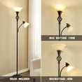 thumbnail image 2 of NATYSWAN Standing Lamp with Adjustable Side Reading Light, Floor Lamps for Living Room with Glass Shade 72-Inch Torchiere Tall Lamps Decor for Bedroom Living Room Den Office (Bulb Included), 2 of 8