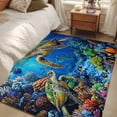 thumbnail image 4 of 3'x5' Area Rugs, Blue Sea Turtle Ocean Indoor Outdoor Area Rug for Living Room Bedroom, Colorful Coral Sea Underwater Washable Bathroom Rugs Kitchen Floor Carpet Mats Home Decor Aesthetic, 4 of 8