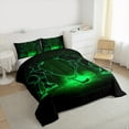 thumbnail image 3 of Manfei Sports Game Queen Comforter Set,Ice Hockey Player Bedding Sets,Neon Green Black Bedding Comforter Set For Children,Breathable Room Decor Reversible,3-Piece, 3 of 8
