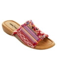 thumbnail image 2 of Minnetonka Violet Frayed Fabric Slide Sandal, 2 of 9