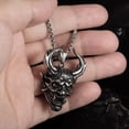 thumbnail image 5 of MayiaHey Demon Skull Head Pendant, Gothic Skull Horns Necklace for Men, Demon Horns Necklace Punk Skull Mask Charm Jewelry, Skull Mask Pendant Necklace Devil Skull Head Necklace, 5 of 6