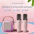 thumbnail image 3 of Máquina de karaoke portátil Mini con 2 micrófonos inalámbricos - Recargable a través de USB, altavoz inalámbrico para fiestas de cumpleaños de adolescentes y diversión familiar, 3 of 8
