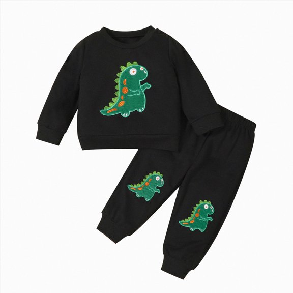 Gibobby Toddler Boys Pajamas Boys Pajamas Toddler Boys Clothes 0-12 Months 2t 3t 4t 5t Long Sleeve Top Pants Pajamas Kids Sleepwear Sets Toddler Boys Clothes,Black,Size 12-18 Months