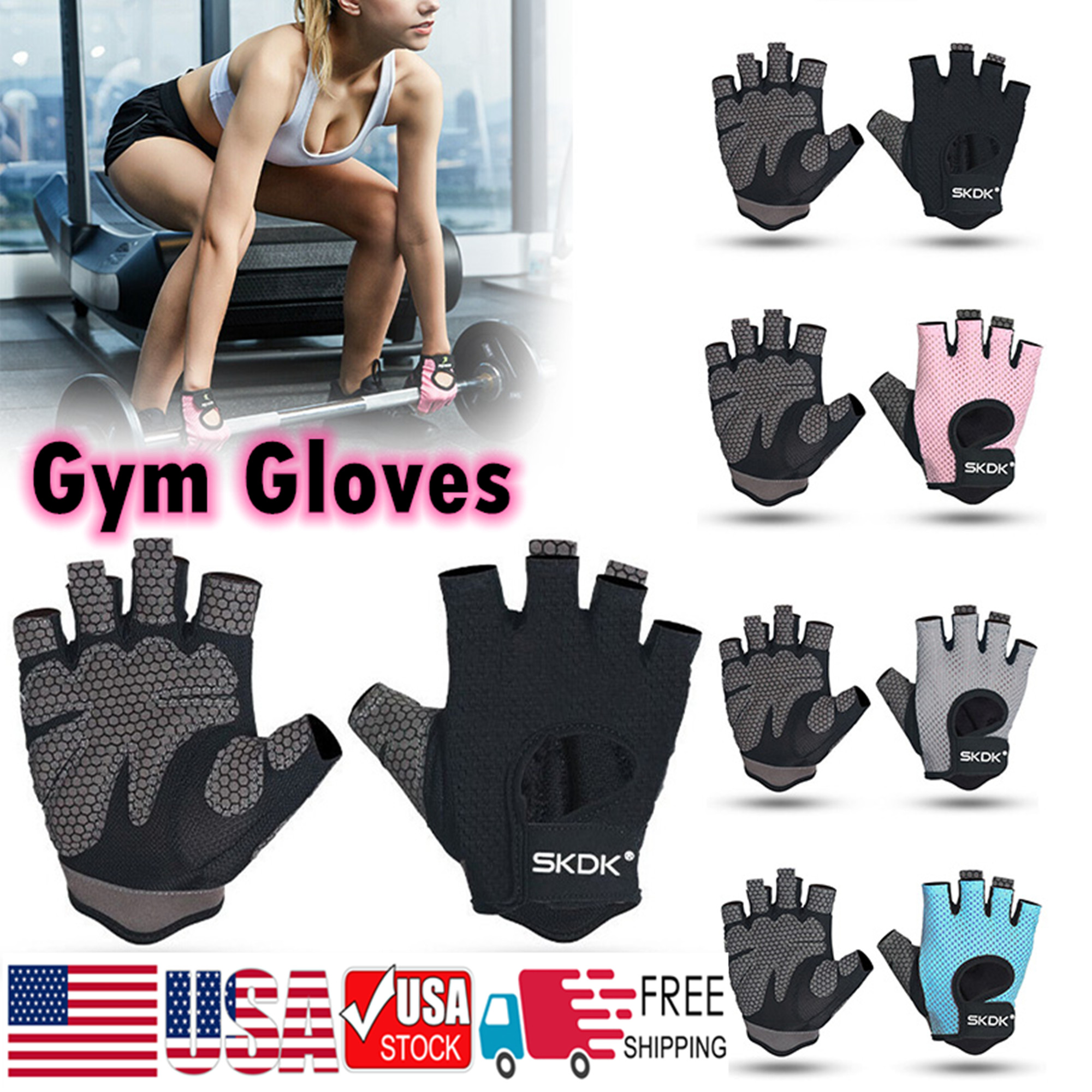 Details about &nbsp;Bodybuilding Dumbbell Fitness Barbell Weightlifting Gym Gloves Adults Breathable
