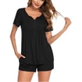 thumbnail image 2 of Conjunto de ropa de dormir para embarazo, pijama de lactancia de maternidad para mujer, conjunto de pijama de lactancia, pijama de maternidad de manga corta, funcionamiento suave, 2 of 4