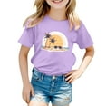 thumbnail image 2 of Girls Shirts Size 8-9 Girls Clothes Boys Girls' Island Print Casual T Shirt Fashion Kids' Comfort Fit Top for Beach & Daily Wear 9752, 2 of 4