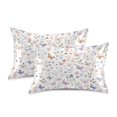 thumbnail image 2 of Haosy Satin Pillowcase for Hair and Skin Standard Cooling Silk Pillow Case with Envelope Closure Butterflies and Flowers 20"x30", 2 of 9