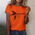 thumbnail image 2 of Dadaria Chemise Orange pour Femmes Hauts Manches Courtes T-Shirt Col Rond Attrape-Rêves d'Été Chandail Blouses L, 2 of 6