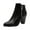 Black 1, variant on Wensltd Chunky Heel Ankle Boots for Women Black Comfortable Fall Short Booties Shoes With Side Zipper