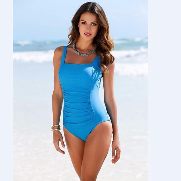 Traje de baño de una pieza de talla grande Traje de baño conservador sin espalda para mujer