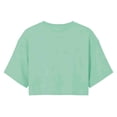 thumbnail image 5 of Yuanlong Womens Tshirts Round Neck Short Sleeve Summer Cropped T Shirts Solid Color Loose Fit Minimalist Sporty Basic Tees, 5 of 6