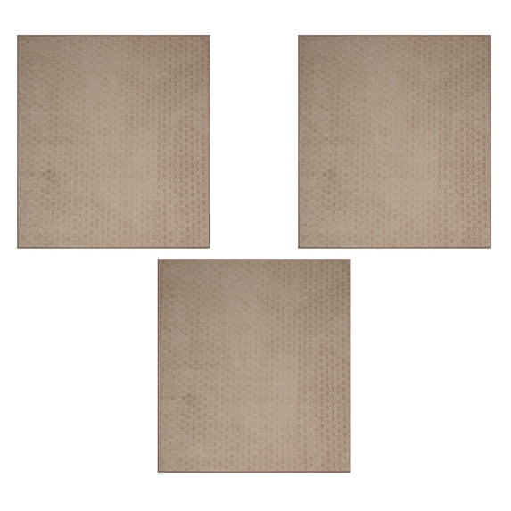 Furnish My Place Abstract Contemporary Geometrical Honeycomb Textured Modern Plush Two Tone High Low Pattern Rug, Home Door Mat, Made in USA - Valid Brown, 2' x 2' Square - Set of 3