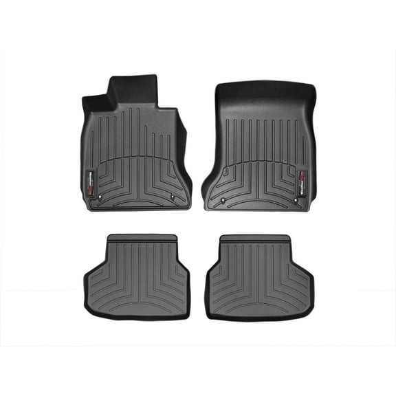 WeatherTech Custom Fit FloorLiners compatible with BMW 750i, 740i - 1st & 2nd Row (2-pc. Rear Liner), Black