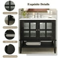 thumbnail image 3 of 36" Bathroom Vanity with Ceramic Sink, Bathroom Vanity with Adjustable Shelf and Open Shelf, with Solid Wood Legs, Waterproof Painted Finish, Silver Metal Knobs and Soft Close Hinges Design, Black, 3 of 9
