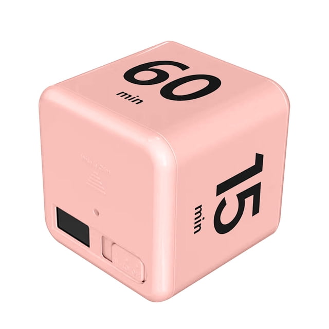 Clearance! Study Timer Cube Timer Pomodoro Timer Productivity Cube for Time Management and Countdown Settings with Sensor Flip Timer for Studying Cooking (15 20 30 60 Minu Timers,Pink