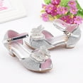 thumbnail image 5 of Rbaofujie Infant Kids Baby Girls Pearl Crystal Bling Bowknot Single Princess Shoes Sandals Sandals For Kids Silver, 5 of 8