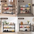 thumbnail image 6 of Nefoso Metal Shoe Rack, 3 Tier Shoe Organizer 600D Oxford Fabric Adjustable Stackable and Expandable Shoe Rack for Closet Entrance Bedroom (Brown), 6 of 9
