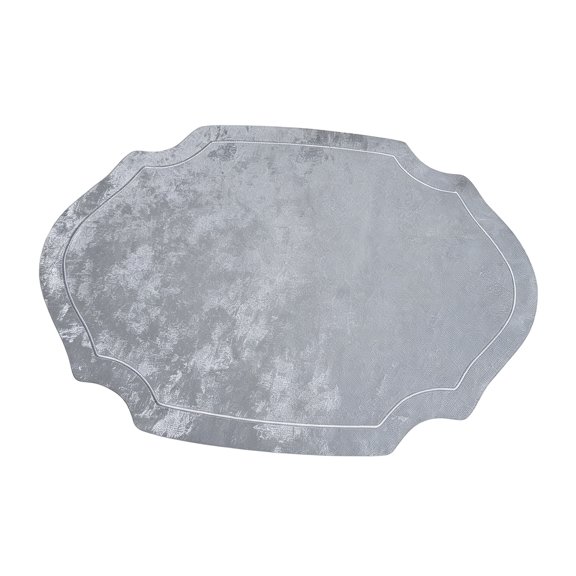 Retro Irregular Oval Placemat,Heat Resistant Non-Slip Dining Placemat,Elegant Artificial Leather Table Protector Mat for Home Dining Table