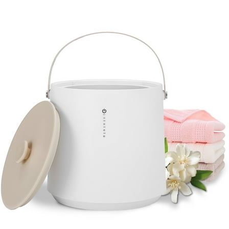 20L Towel Warmer for Bathroom, Large Towel Warmer Bucket Fits Two 40"x80" Oversized Bathrobes, Spa Towel Warmer with Handle, 4 Timer Settings, Luxury bathroom accessories, Yellow