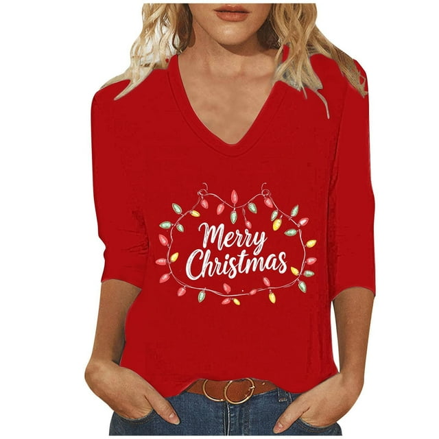 Pyjamas de Noël pour Femmes Haut Ample pour la Maison et Usage Quotidien