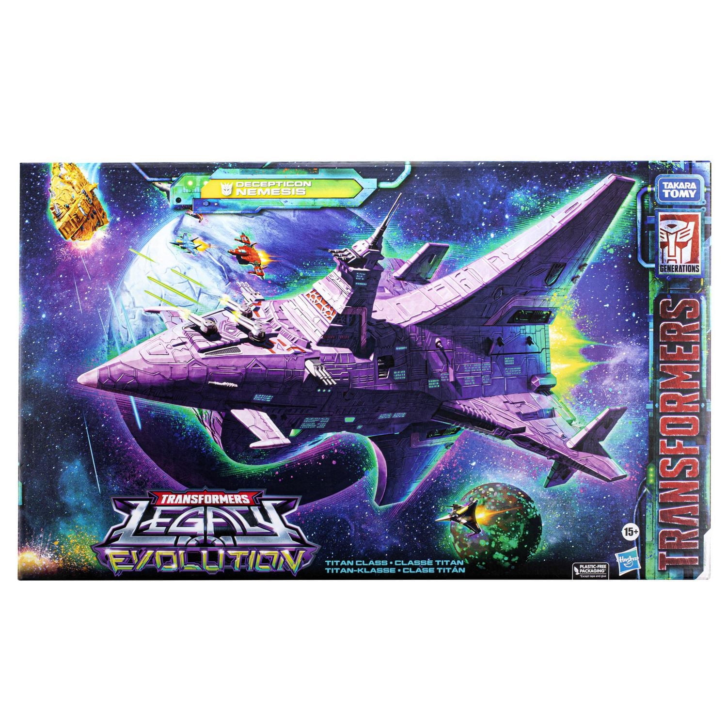 Transformers Generations Legacy Evolution figurine de collection Decepticon Nemesis de classe Titan de 60 cm, pour adultes, à partir de 15 ans