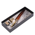 thumbnail image 2 of Pluma estilográfica exquisita, vintage, elegante, de acero inoxidable, escritura suave, resistente al desgaste, color naranja, 2 of 14