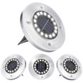 thumbnail image 1 of Solar Garden Light, 4 Pieces 16 Led Solar Powered Outdoor Ground Light Waterproof Stainless Steel Recessed Spotlight, Cool White, 1 of 3