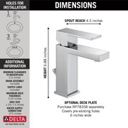 Delta Modern Single Handle Single Hole Lavatory Faucet in Chrome 567LF-PP