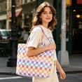 thumbnail image 5 of Kugisaki Large Capacity Tote Bag Waterproof Handbag Trendy Striped Tote Bag for Travel Beach, 5 of 7