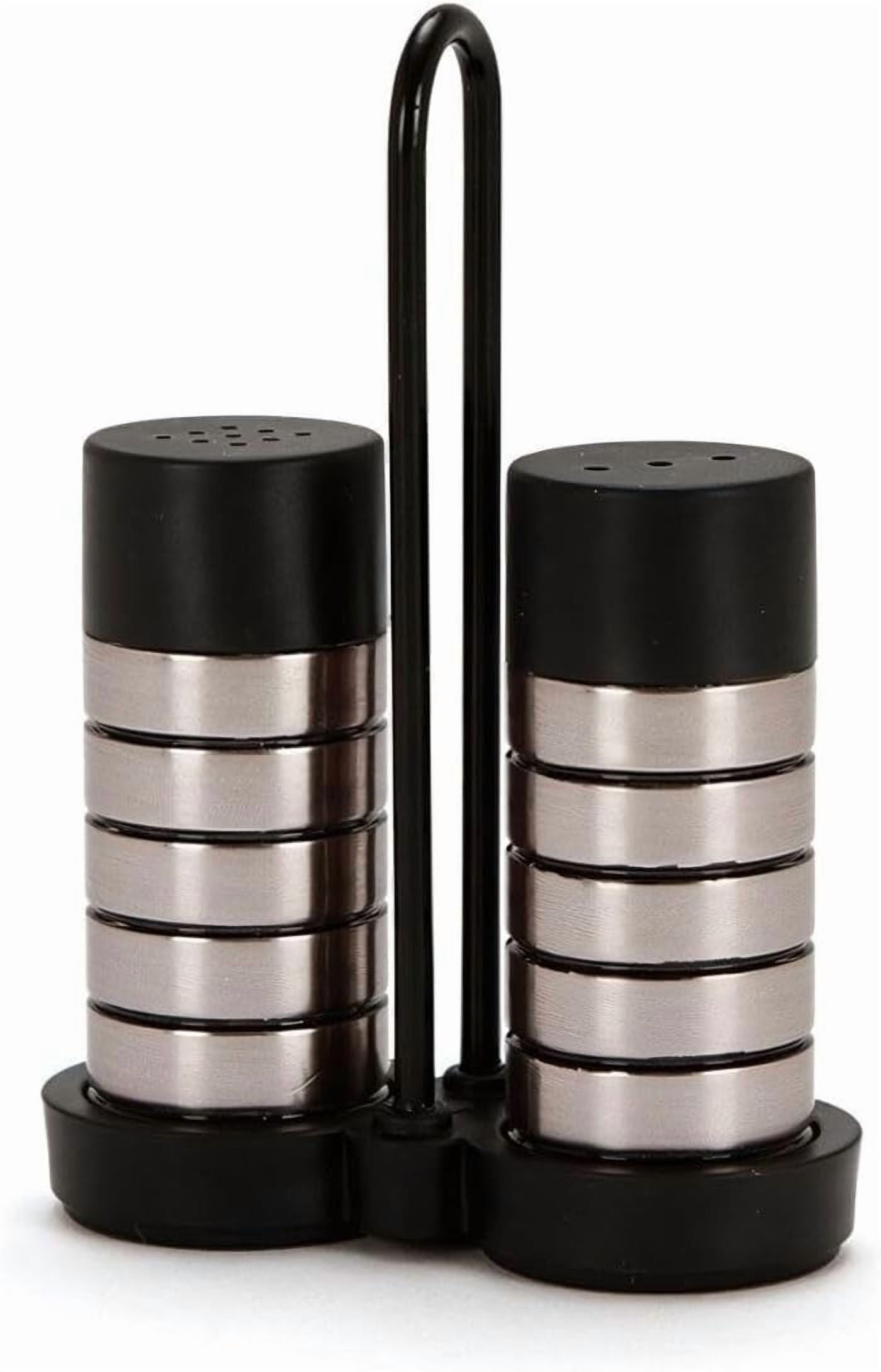 Lot De 4 Mini Salières Et Poivrières En Acier Inoxydable - Couvercles S Et P - Pour Table, Camping, Barbecue - Argent
