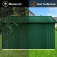 thumbnail image 3 of 10ft x 12ft Outdoor Storage Sheds, Metal Waterproof Tool Sheds with Aluminum Frames & Punched Vents & Hinged Lockable Doors, Heavy-Duty Sheds Unit for Patio Storage, Chicken Coop, White+Green, 3 of 6