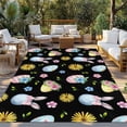 thumbnail image 2 of Easter Outdoor Rug for Patio/Deck/Porch, Non-Slip Large Area Rug 6 x 9 Ft, Spring Watercolor Bunny Eggs Flowers Black Indoor Outdoor Rugs Washable Area Rugs, Reversible Camping Rug Carpet Runner, 2 of 8