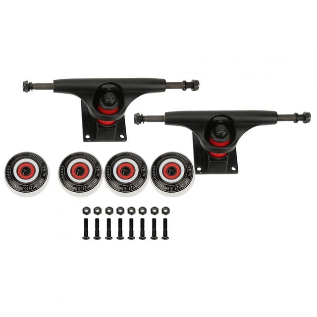 Fyydes Kit de Support pour Planche à Roulettes, Ensemble de Roues de Planche à Roulettes Double Déformation, Ensemble de Pont de Support de Roue de Planche à Roulettes Double Déformation de Qualité, Combinaison d'Accessoires