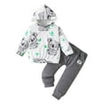 thumbnail image 1 of Odeerbi 3M-3Y Conjunto de Algodón Para Niños Y Niñas Oso Con Capucha Pantalones de Chándal Conjunto de Manga Larga Y Cuello Redondo Para Dormir Ropa de Casa, 1 of 3