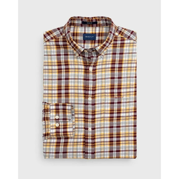 GANT Port Red Winter Twill Heather Button Down Shirt 3011430 Size M